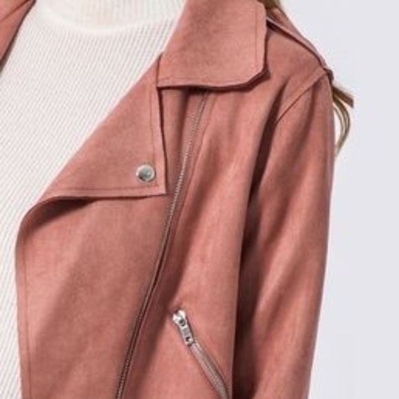 Mauve Moto Jacket Pink Vegan Suede - Picture 6 of 8